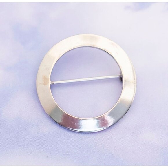 Vintage Minimalist Sterling Silver Tone Christmas Pin Brooch - S15 - Picture 1 of 2